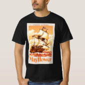 メイフラワー号 船 ヴィンテージ イギリス カラク 貴重 ポスター アート Tシャツ (正面)