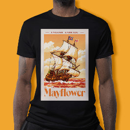 メイフラワー号 船 ヴィンテージ イギリス カラク 貴重 ポスター アート Tシャツ