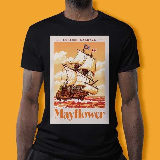 メイフラワー号 船 ヴィンテージ イギリス カラク 貴重 ポスター アート Tシャツ