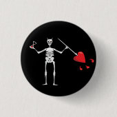 メイフラワー大尉の黒ひげ旗 缶バッジ (正面)