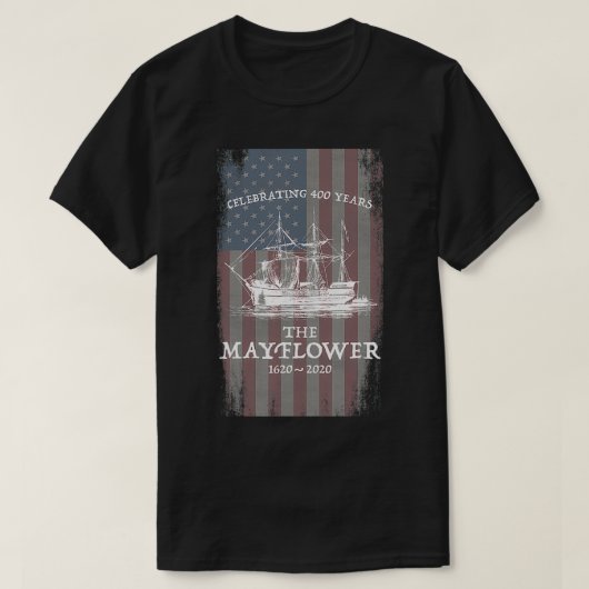 メイフラワー航海400周年記念16202020アメリカ Tシャツ (デザイン正面)