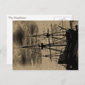 メイフラワー船ヴィンテージ調色はがき ポストカード (正面/裏面)