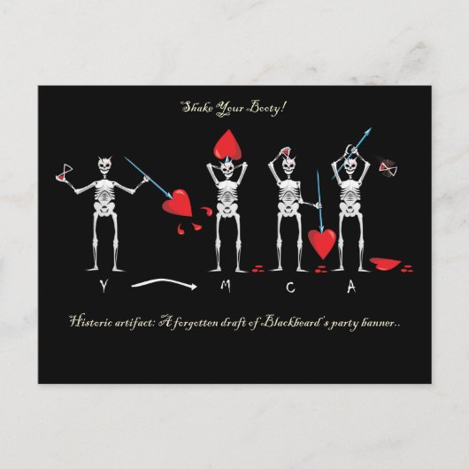 メイフラワー船長の黒ひげ旗 ポストカード (正面)