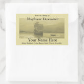 メイフラワー蔵書票 長方形シール (バッグ)