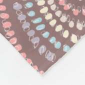 メイブイエローピンクブルー同心ハートレインボー フリースブランケット (角)