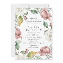 メイブピンクと白のバラのフローラベビーシャワー