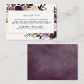 メイブピンクと紫のフローラ結婚披露宴 エンクロージャーカード (正面/裏面)
