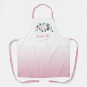 メイブピンクのフローラパーソナライズされた花嫁 エプロン (正面)