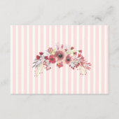 メイブピンクの花結婚の詳細カード エンクロージャーカード (裏面)