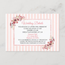 メイブピンクの花結婚の詳細カード