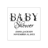 メイブピンクエレガントフローラシック女の子のベビーシャワー ラバースタンプ (インプリント)