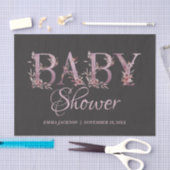 メイブピンクエレガントフローラシック女の子のベビーシャワー 薄葉紙 (クラフト)