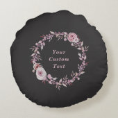 メイブピンクエレガントフローラベビーガール誕生統計 ラウンドクッション (裏面)