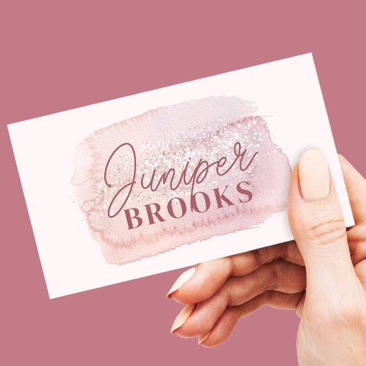 メイブピンクグリッターソーシャルメディアQRコード 名刺