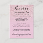 メイブピンクグリッターブローズアフターケアアイコン 名刺 (裏面)