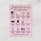 メイブピンクグリッターラッシュエクステンションアフターケアアイコン 名刺 (正面)