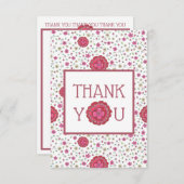 メイブピンク春フローラありがとう サンキューカード (正面/裏面)