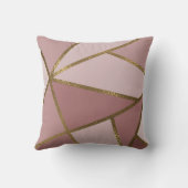 メイブピンク&金ゴールドブロンズ幾何学模様 クッション (裏面)