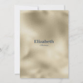 メイブブルー金ゴールドグリッタードリップラグジュアリーブライダルシャワー 招待状 (裏面)