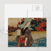 メイプルの下に複数の製品離れの女性 ポストカード (正面/裏面)