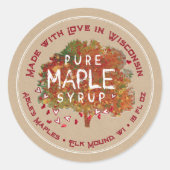 メイプルツリーハートラブユアズ州クラフト ラウンドシール (正面)