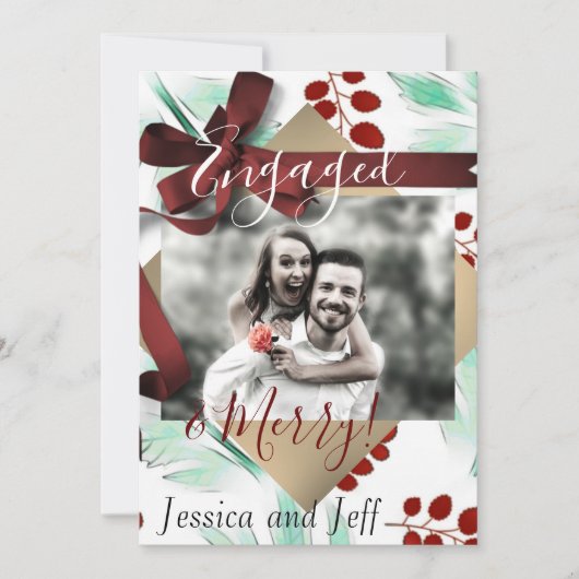 メイベリーのホリデーシーズンにふさわしいエンゲージメント写真 (正面)