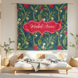 メイベルアンダークブルーストロベリーつる植物 フリースブランケット