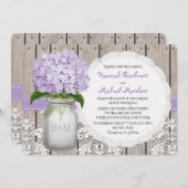 メイモノグラムのソン·ジャー·パープル·アヤ結婚ンゲアズ 招待状 (正面/裏面)