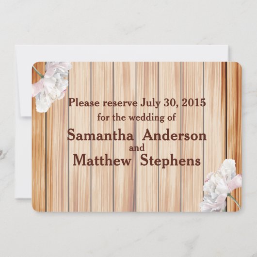 メイモノグラムのン素朴の瓶とピンクの牡丹 セーブザデート (裏面)