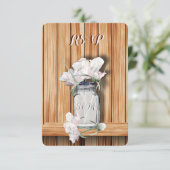 メイモノグラムのン素朴の瓶とピンクの牡丹 出欠カード (スタンド正面)