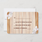 メイモノグラムのン素朴の瓶とピンクの牡丹 出欠カード (裏面)