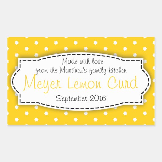 メイヤーレモンカード黄色の食品ラベルのシール 長方形シール (正面)
