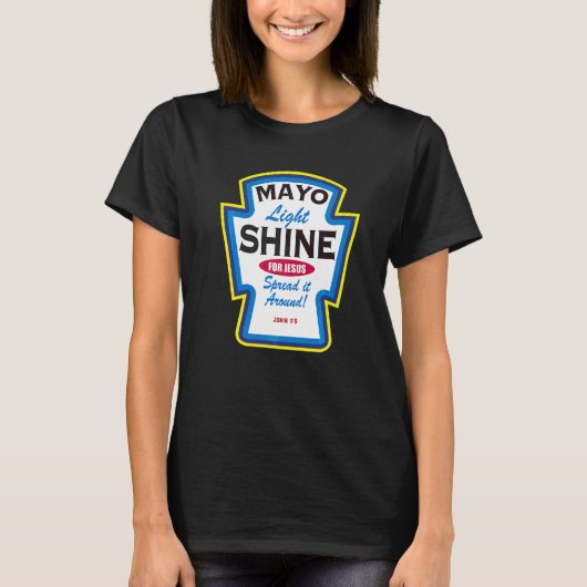 メイヨー輝く光 クリスチャンパロディ Tシャツ (正面)