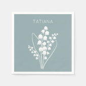 メイリリーオブザバレーブーケフローラ名前をカスタムする スタンダードカクテルナプキン (正面)