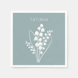 メイリリーオブザバレーブーケフローラ名前をカスタムする スタンダードカクテルナプキン