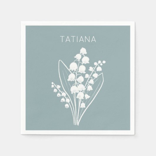 メイリリーオブザバレーブーケフローラ名前をカスタムする スタンダードカクテルナプキン (正面)