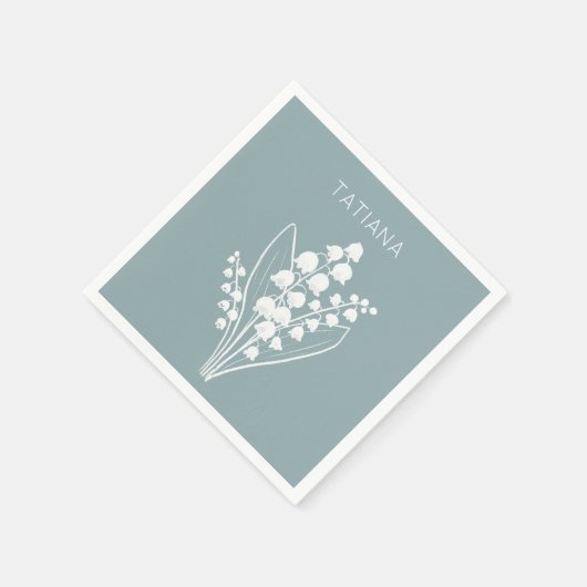メイリリーオブザバレーブーケフローラ名前をカスタムする スタンダードカクテルナプキン (角)