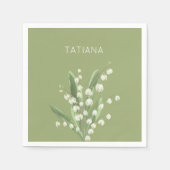 メイリリーオブザバレーブーケフローラ名前をカスタムする スタンダードカクテルナプキン (正面)