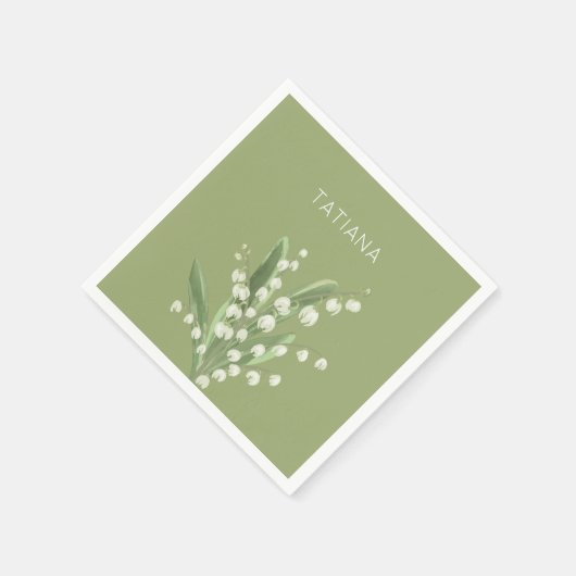 メイリリーオブザバレーブーケフローラ名前をカスタムする スタンダードカクテルナプキン (角)