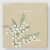 メイリリーオブザバレーブーケフローラ名前をカスタムする ストーンコースター (正面)