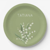 メイリリーオブザバレーブーケフローラ名前をカスタムする ペーパープレート (正面)