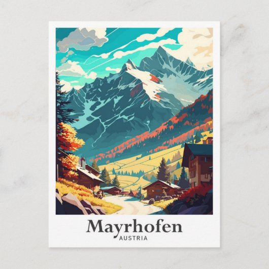 メイローフェンオーストリアアートヴィンテージトラベルイラストレーション ポストカード (正面)