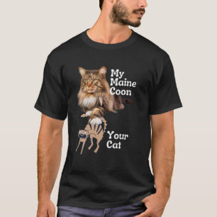 メインおもしろいクーンvs猫 Maine Coon Tシャツ