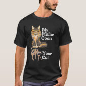 メインおもしろいクーンvs猫 | Maine Coon Tシャツ (正面)