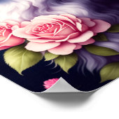 メインかわいらしクーン&フラワーズポートレート ポスター (角)