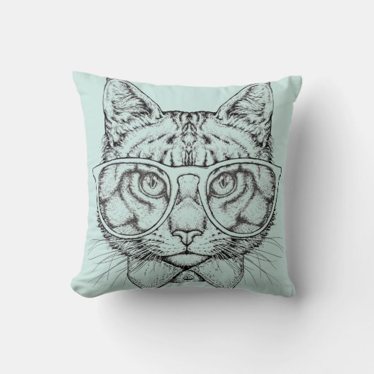 メインのあらいぐまのポートレート クッション (正面)