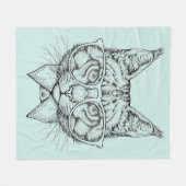 メインのあらいぐまのポートレート フリースブランケット (正面(横))