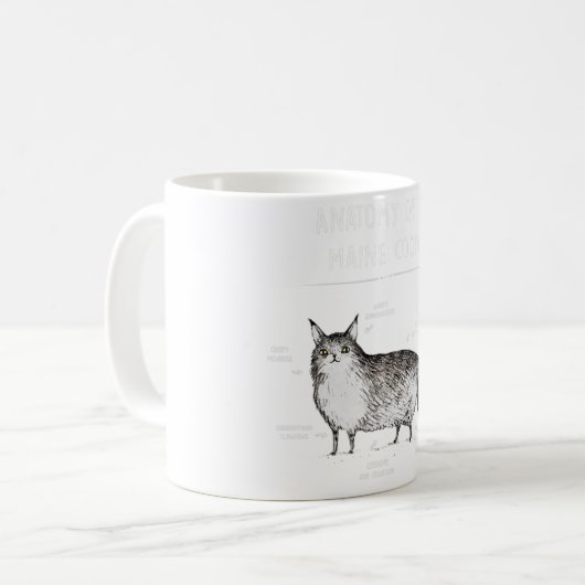メインのあらいぐまシャツの猫のユーモアのおもしろい贈り物の解剖学 コーヒーマグカップ (正面左)