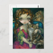 「メインのあらいぐま猫とのプリンセス」はがき ポストカード (正面/裏面)