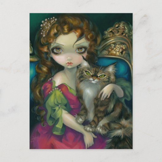 「メインのあらいぐま猫とのプリンセス」はがき ポストカード (正面)